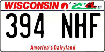 WI license plate 394NHF
