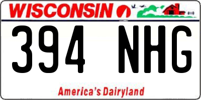 WI license plate 394NHG