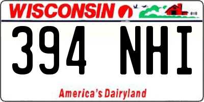 WI license plate 394NHI