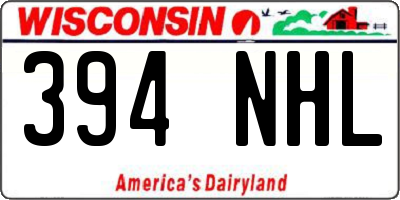 WI license plate 394NHL
