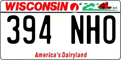 WI license plate 394NHO