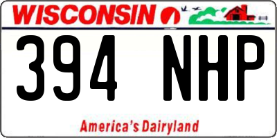 WI license plate 394NHP