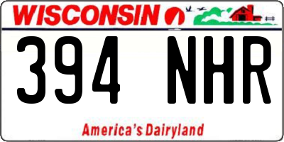 WI license plate 394NHR