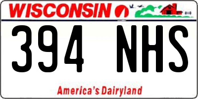 WI license plate 394NHS