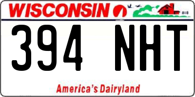 WI license plate 394NHT