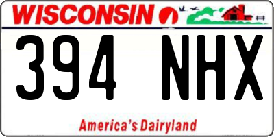 WI license plate 394NHX