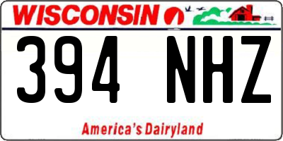 WI license plate 394NHZ