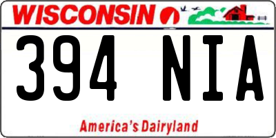 WI license plate 394NIA