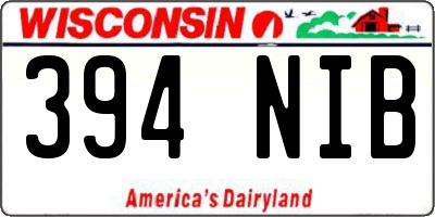 WI license plate 394NIB