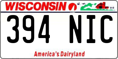 WI license plate 394NIC