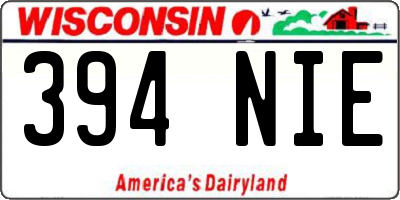 WI license plate 394NIE
