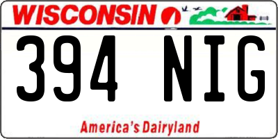 WI license plate 394NIG
