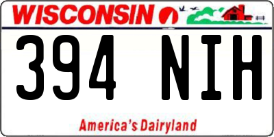 WI license plate 394NIH