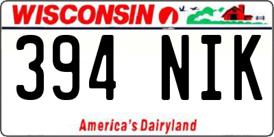 WI license plate 394NIK