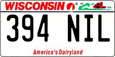 WI license plate 394NIL