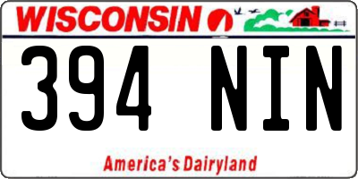 WI license plate 394NIN