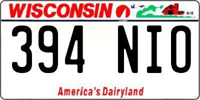 WI license plate 394NIO