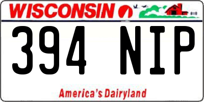 WI license plate 394NIP