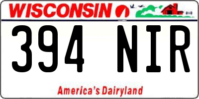 WI license plate 394NIR