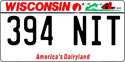 WI license plate 394NIT