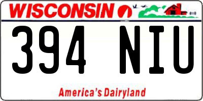 WI license plate 394NIU