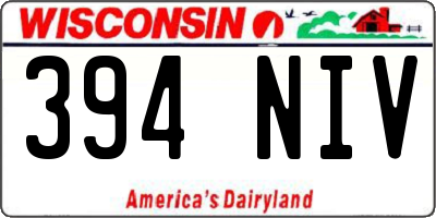 WI license plate 394NIV