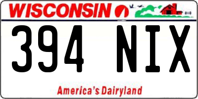 WI license plate 394NIX