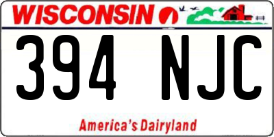 WI license plate 394NJC