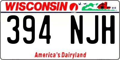 WI license plate 394NJH