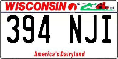 WI license plate 394NJI
