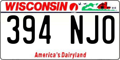 WI license plate 394NJO