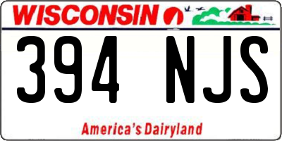 WI license plate 394NJS