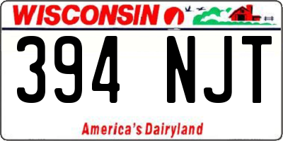 WI license plate 394NJT
