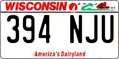 WI license plate 394NJU