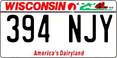 WI license plate 394NJY