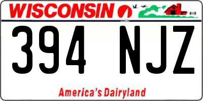 WI license plate 394NJZ