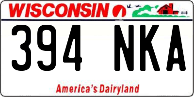 WI license plate 394NKA