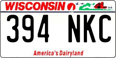WI license plate 394NKC