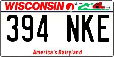 WI license plate 394NKE