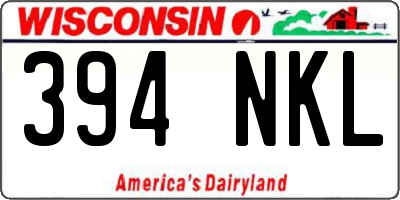 WI license plate 394NKL