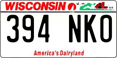 WI license plate 394NKO