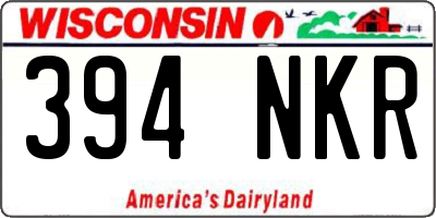 WI license plate 394NKR