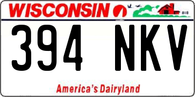WI license plate 394NKV