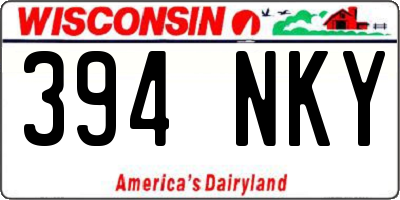WI license plate 394NKY