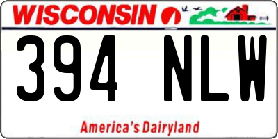 WI license plate 394NLW