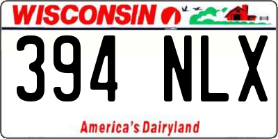 WI license plate 394NLX