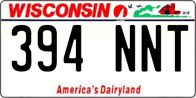 WI license plate 394NNT