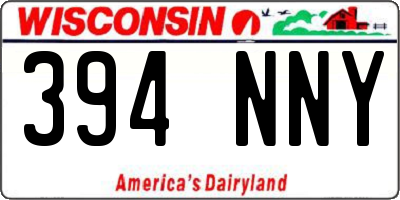 WI license plate 394NNY