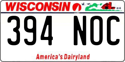 WI license plate 394NOC
