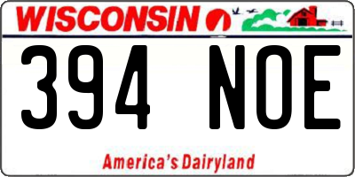 WI license plate 394NOE